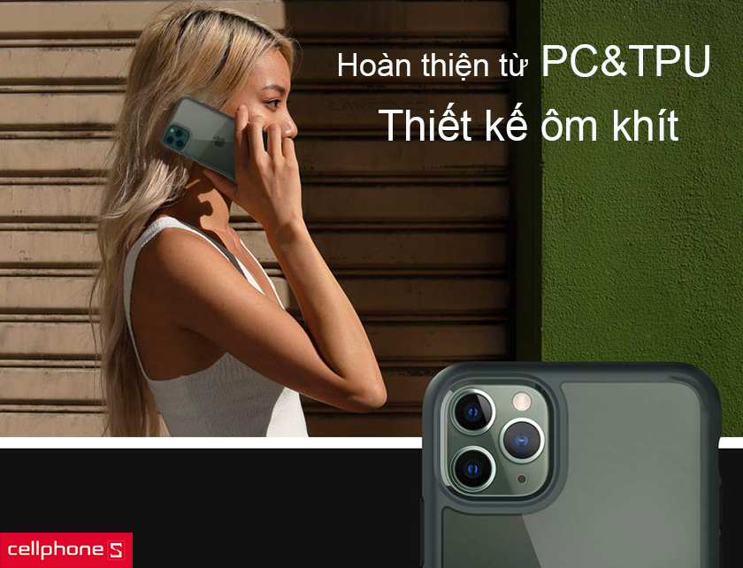 Hoàn thiện từ mặt lưng PC và viền nhựa dẻo TPU