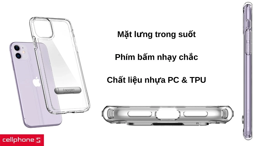 Thiết kế mặt lưng trong suốt sang trọng, làm từ chất liệu bền bỉ