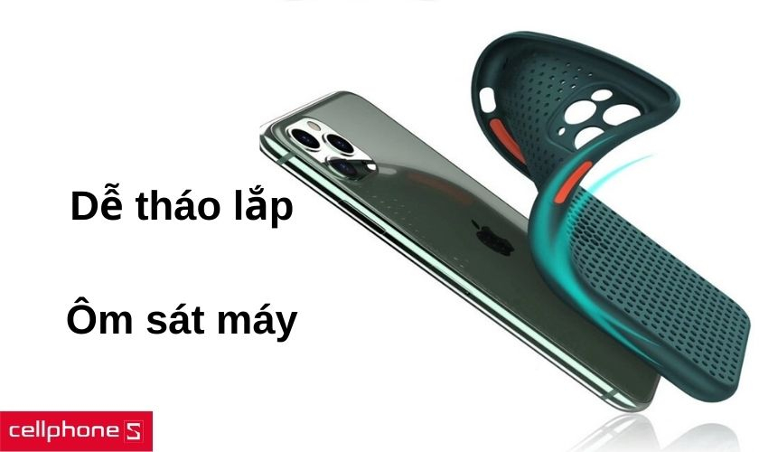 Chất liệu nhựa dẻo dễ tháo lắp và ôm sát máy giúp chống sốc tốt