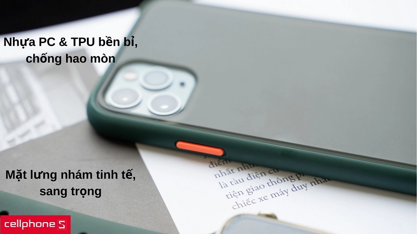 Thiết kế đơn giản, tinh tế với mặt lưng nhám