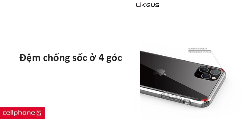 tích hợp đệm chống sốc tại 4 góc