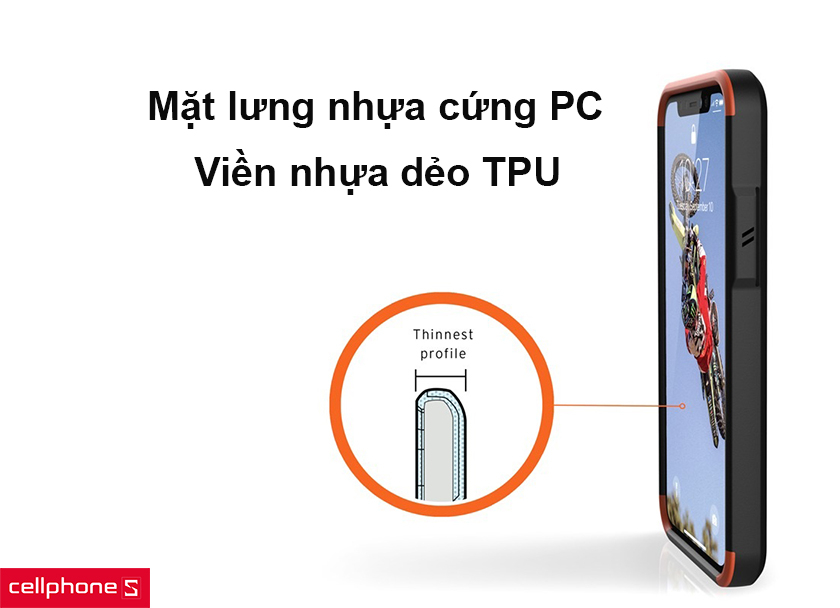 Hoàn thiện bởi nhựa PC và nhựa dẻo TPU