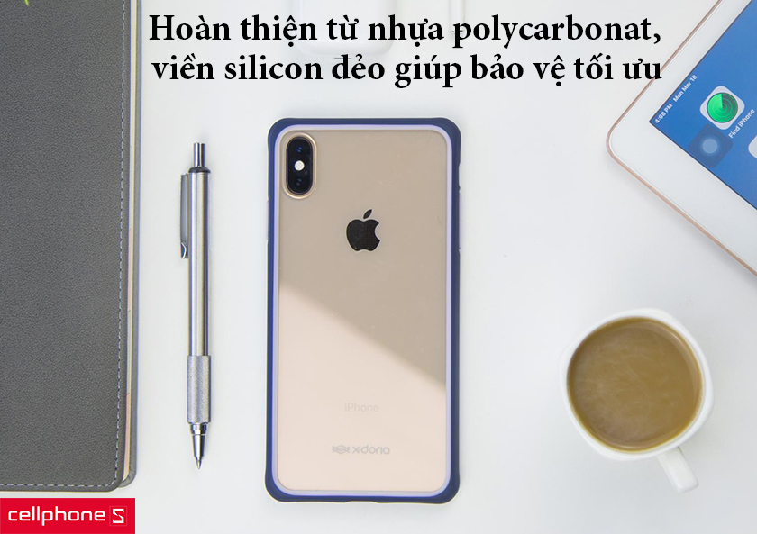 Hoàn thiện từ nhựa polycarbonat, viền silicon dẻo giúp bảo vệ tối ưu