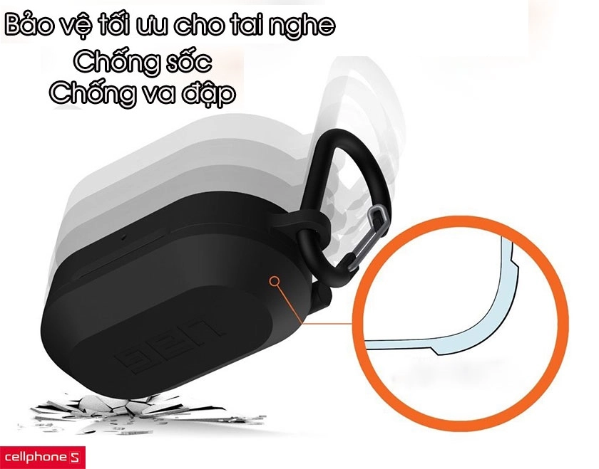 Bảo vệ tối ưu cho tai nghe và tiện dụng để mang theo với móc khóa đi kèm