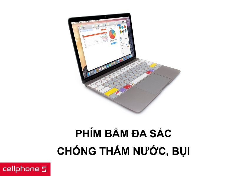 Các phím bám đa màu sắc, dễ dàng và khả năng chống thấm nước, không biến dạng
