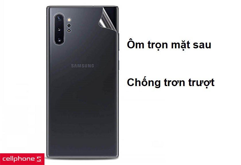Miếng dán nhám PPF full ôm trọn từng chi tiết mặt sau Samsung Galaxy Note 10