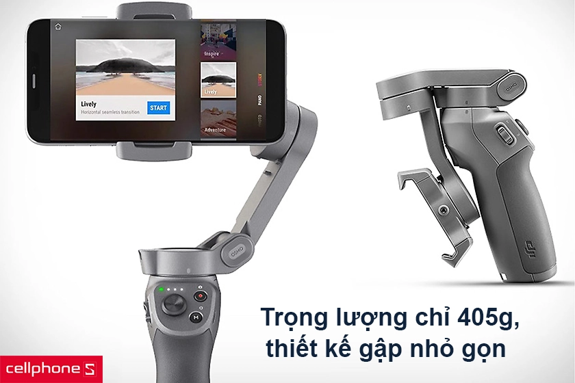 Trọng lượng chỉ 405g, thiết kế gập nhỏ gọn