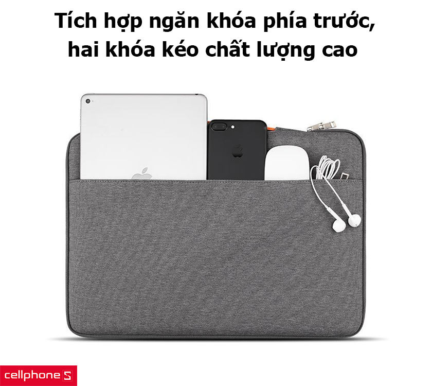 Tích hợp ngăn khóa phía trước, hai khóa kéo chất lượng cao