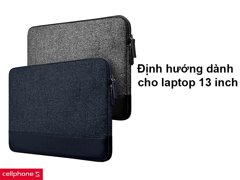 Hoàn thiện từ vải flecked và da thuần, định hướng dành cho laptop 13 inch