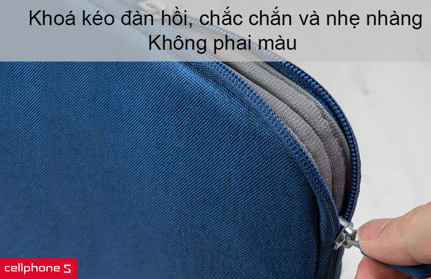 Khoá kéo đàn hồi, chắc chắn và nhẹ nhàng, không phai màu