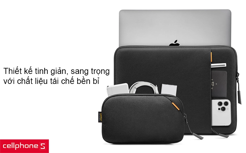 Túi chống sốc Macbook Air Pro 13 inch Tomtoc USA 360 Protective – Ngăn chứa tiện lợi