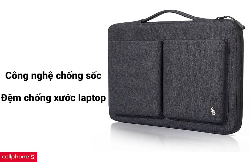 Được trang bị công nghệ chống sốc, được lót đỡ miếng đệm chống xước laptop