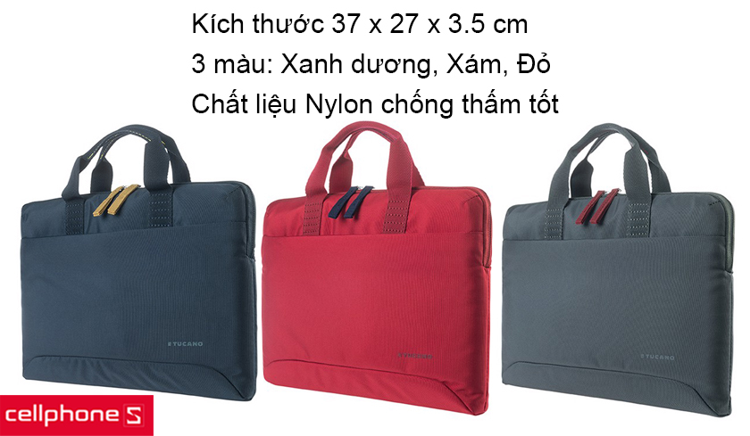 Chất liệu vải Nylon giúp chống thấm nước tốt, thiết kế hiện đại và màu sắc thời trang