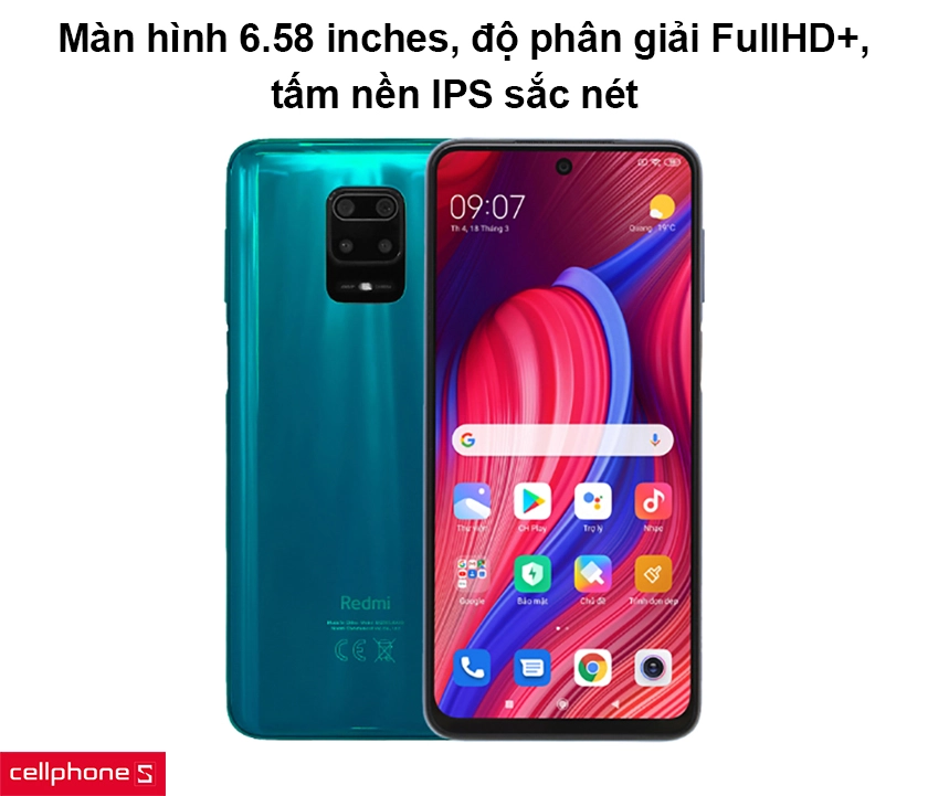 Màn hình 6.58 inches, độ phân giải FullHD+, tấm nền IPS sắc nét
