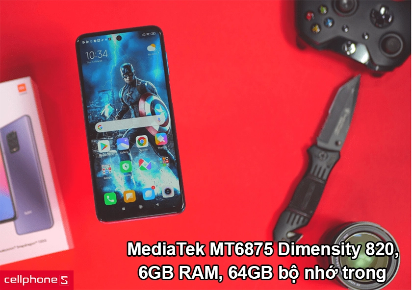 Vi xử lý MediaTek MT6875 Dimensity 820, 6GB RAM, 64GB bộ nhớ trong