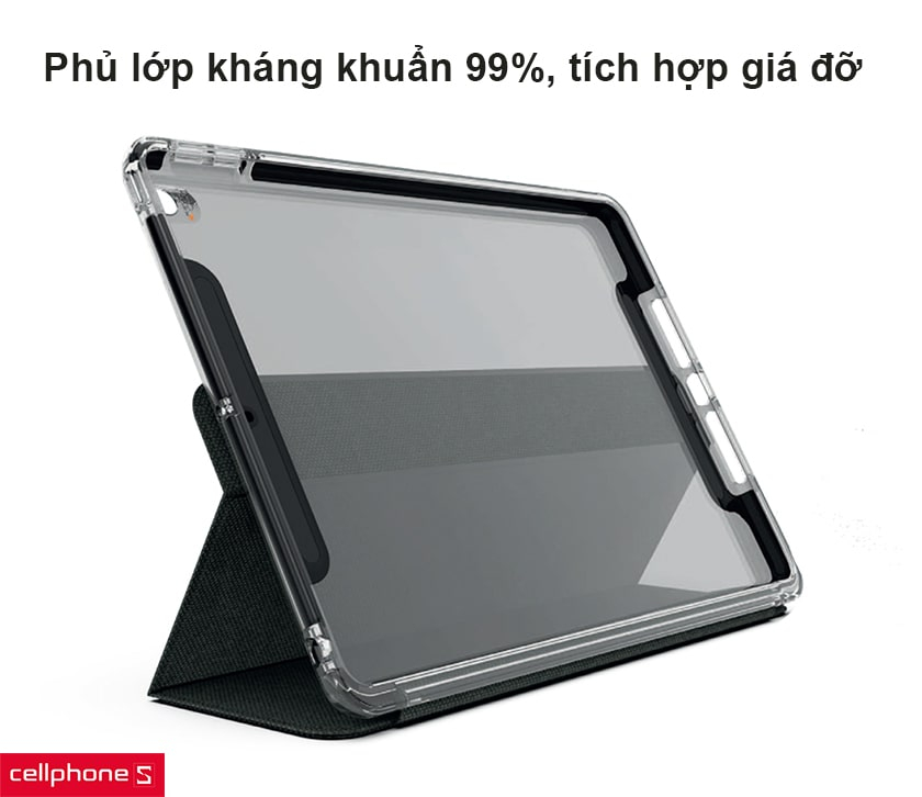 Phủ lớp kháng khuẩn 99%, tích hợp giá đỡ