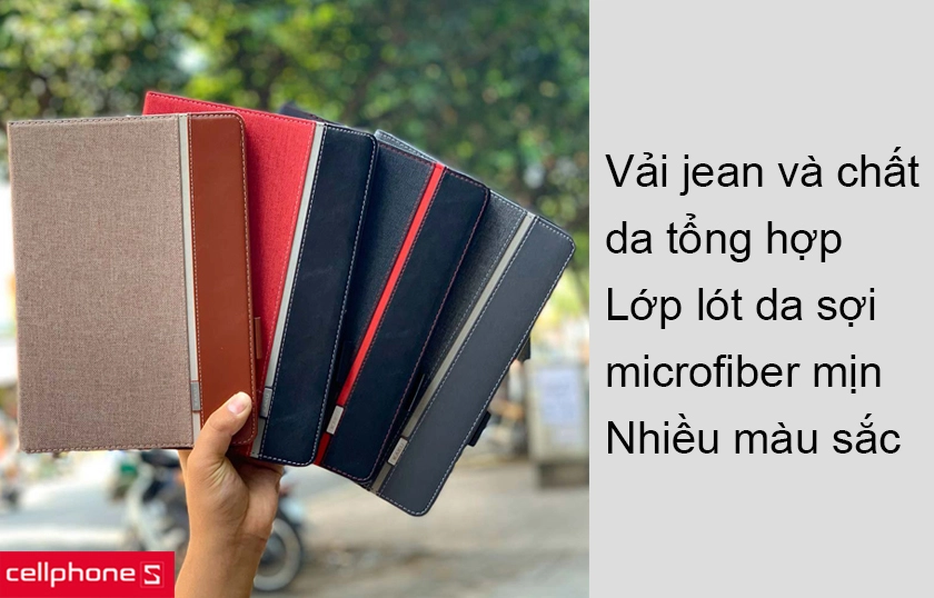 Thiết kế đơn giản, kết hợp vải jean và da tổng hợp, dành riêng cho iPad 10.2 2019