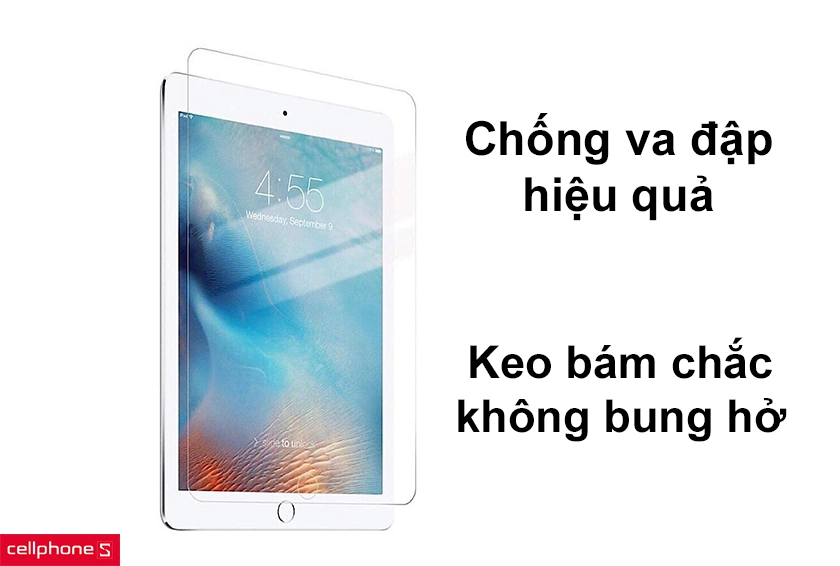 Chống va đập hiệu quả hạn chế vỡ màn hình, keo bám chắc không bị bung hở