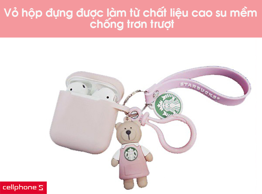 Vỏ hộp đựng được làm từ chất liệu cao su mềm chống trơn trượt
