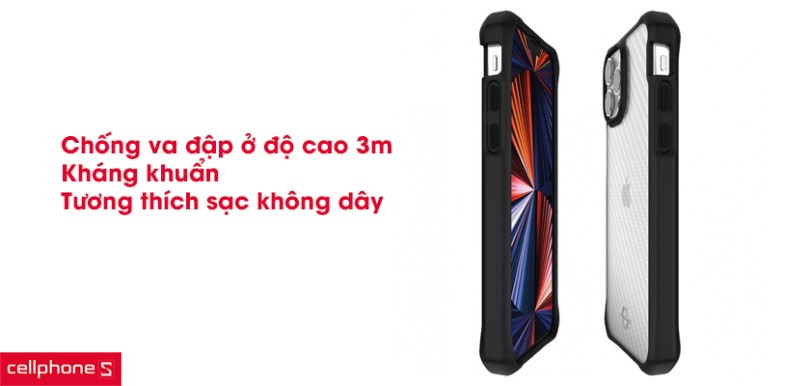Ốp lưng Itskins Hybrid Tek cho iPhone 13 Pro