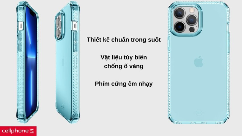 Ốp lưng iPhone 13 Pro Itskins Spectrum Clear Antimicrobial