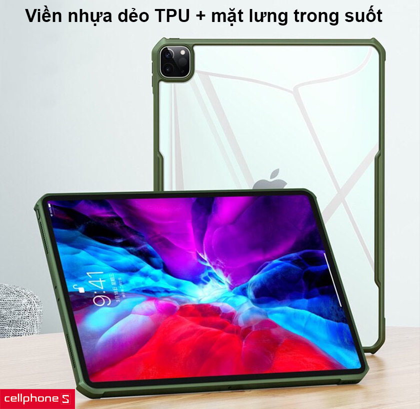 Hoàn thiện từ viền nhựa dẻo TPU kết hợp mặt lưng trong suốt