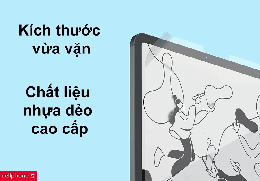 Kích thước chuẩn vừa màn hình 12.9 inch, nhựa Polyme dẻo cao cấp
