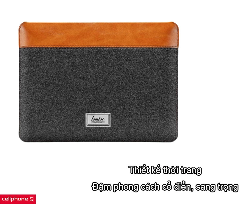 Túi chống sốc Tomtoc Felt & PU Leather Macbook