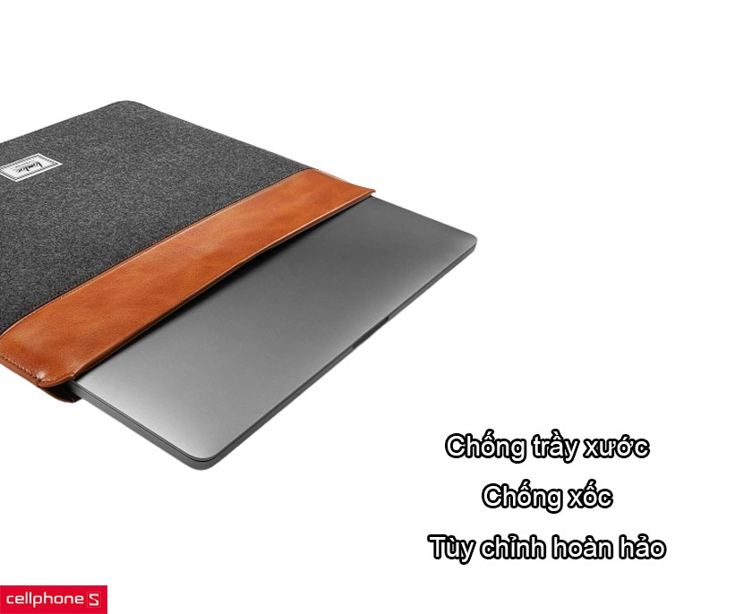 Túi chống sốc Tomtoc Felt & PU Leather Macbook
