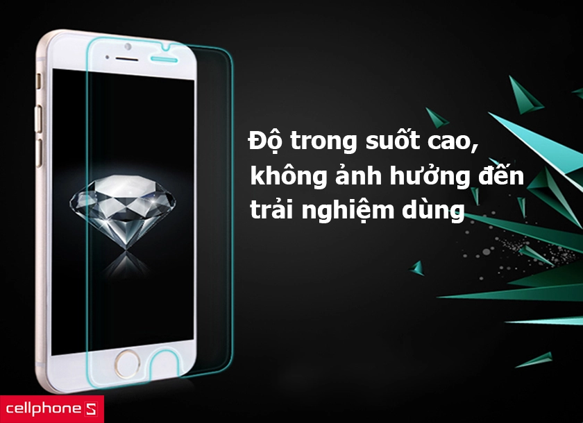 Độ trong suốt cao, không ảnh hưởng đến trải nghiệm dùng