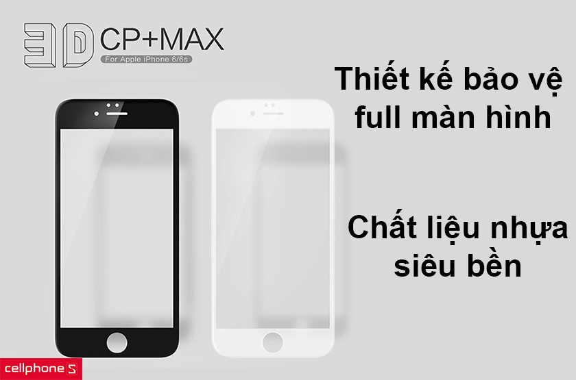Thiết kế bảo vệ full màn hình, chất liệu nhựa siêu bền hạn chế va đập