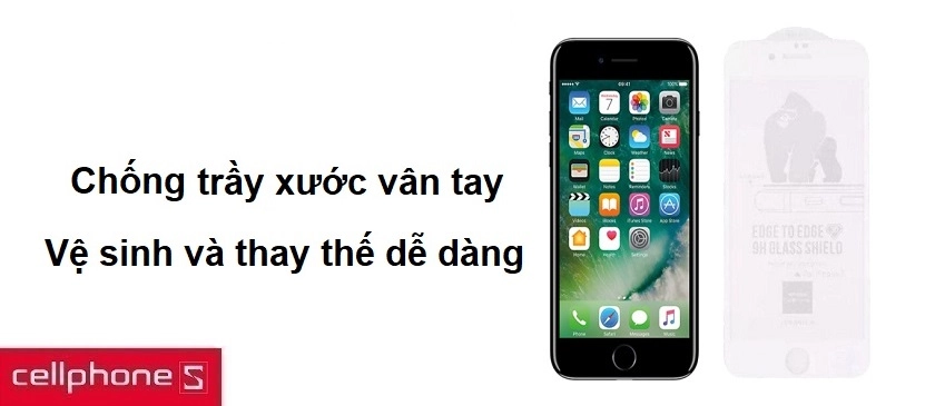 Chống va đập trầy xước vân tay, vệ sinh và thay thế dễ dàng