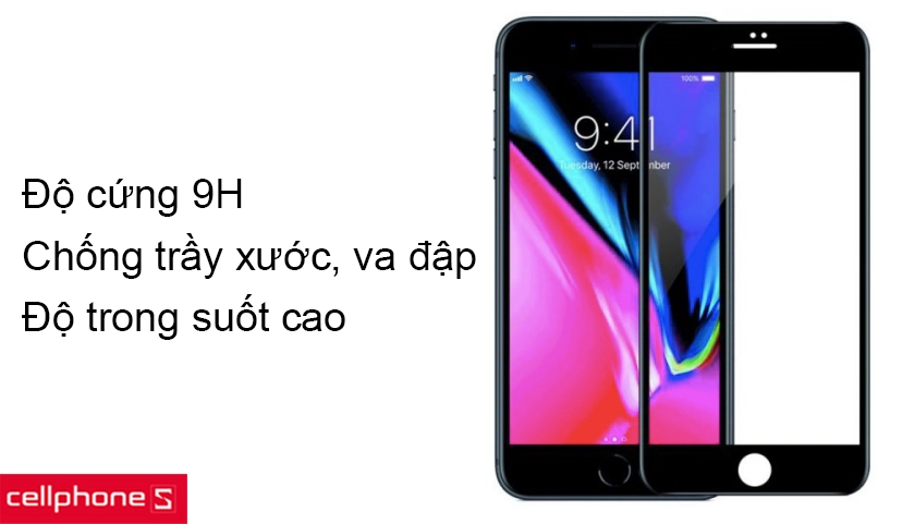 Cường lực có độ cứng 9H chống trầy xước hiệu quả, độ trong suốt gần như tuyệt đối
