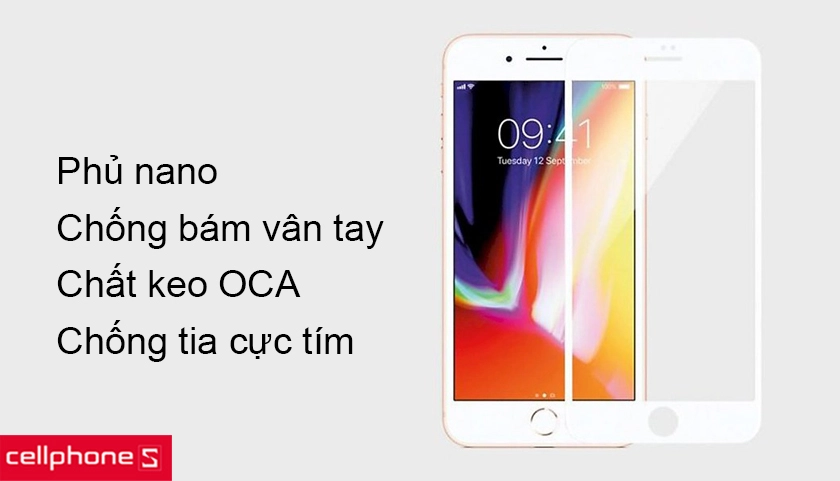 Khả năng chống bám vân tay tốt, chất keo OCA bám dính hoàn hảo