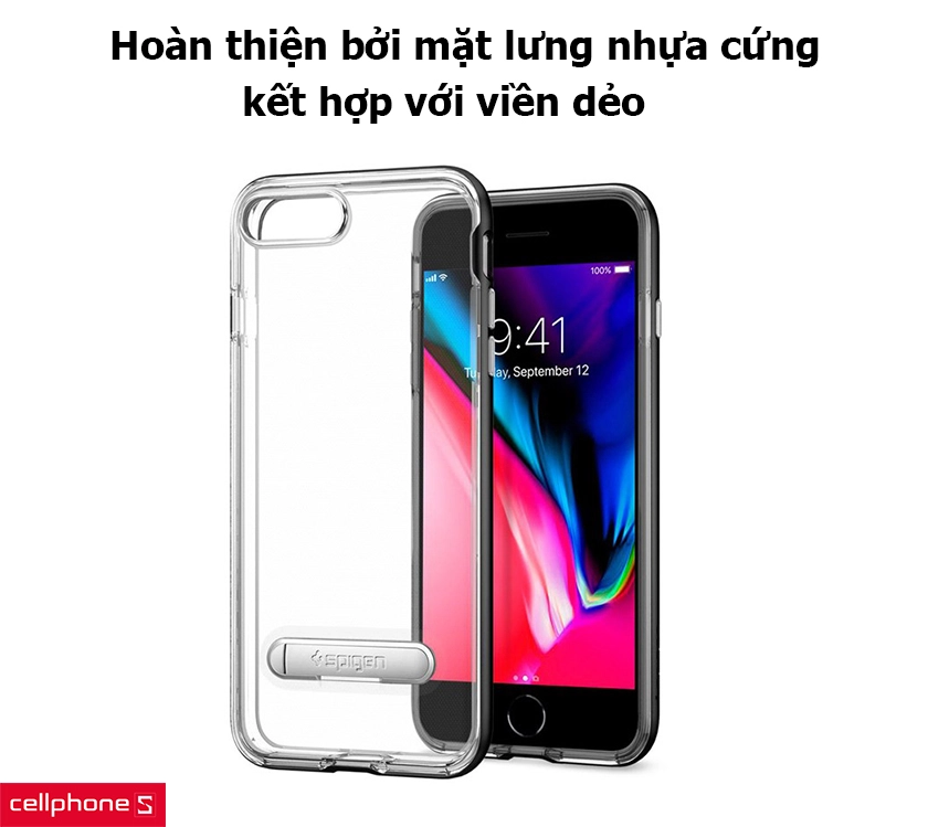 Hoàn thiện bởi mặt lưng nhựa cứng kết hợp với viền dẻo