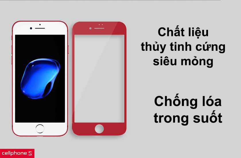 Chất liệu thủy tinh cứng siêu mỏng, chống lóa trong suốt không ảnh hưởng màn hình