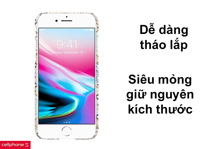 Dễ dàng tháo lắp khi sử dụng, siêu mỏng giữ nguyên kích thước iPhone