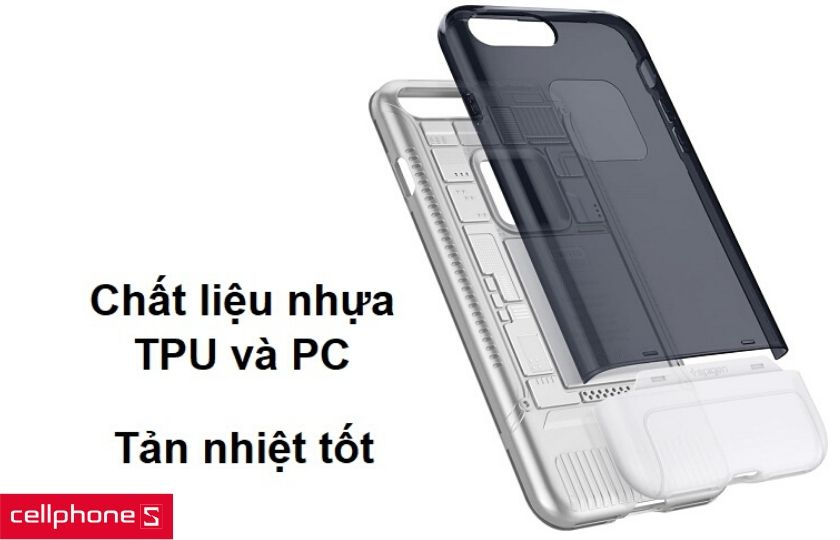 Chất liệu nhựa dẻo TPU, nhựa cứng PC và khả năng tản nhiệt tốt