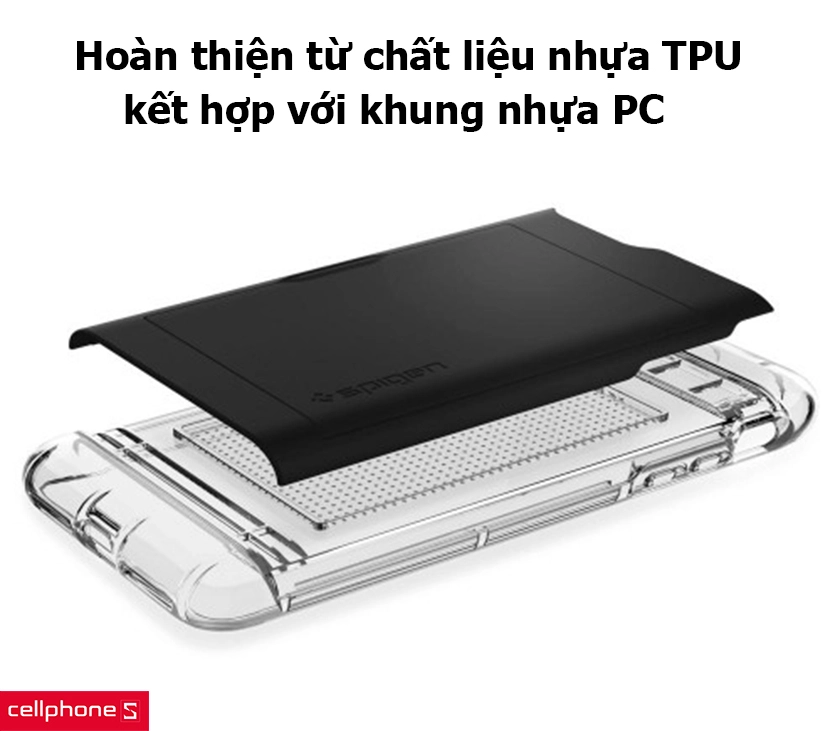 Hoàn thiện từ chất liệu nhựa TPU kết hợp với khung nhựa PC
