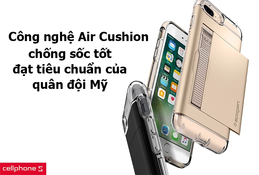 Công nghệ Air Cushion chống sốc tốt, đạt chuẩn quân đội Mỹ