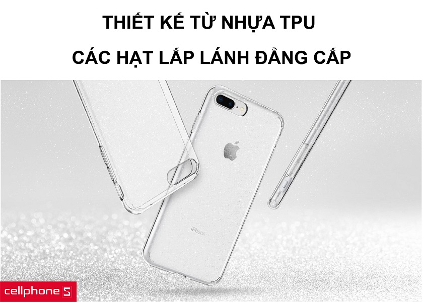 Được làm từ nhựa TPU chắc chắn cùng các hạt lấp lánh, sang trọng và đẳng cấp