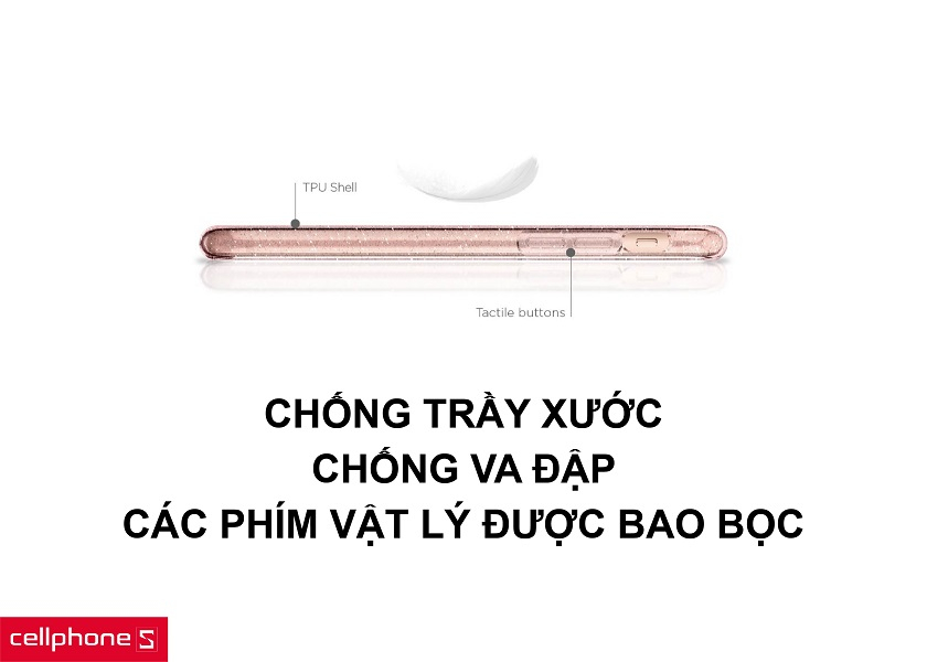 Chống trầy xước và va đập với các phím bấm vật lý được bao bọc, bảo vệ toàn diện