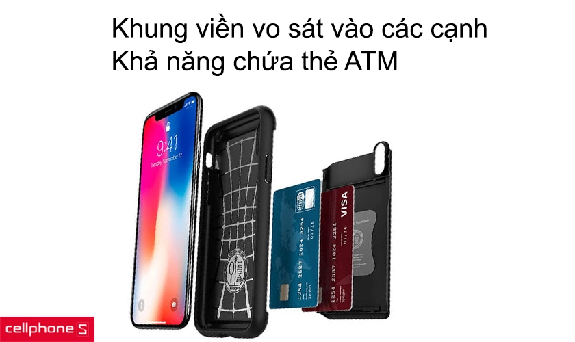 Bo sát vào bên cạnh sườn, khả năng chứa thẻ ATM