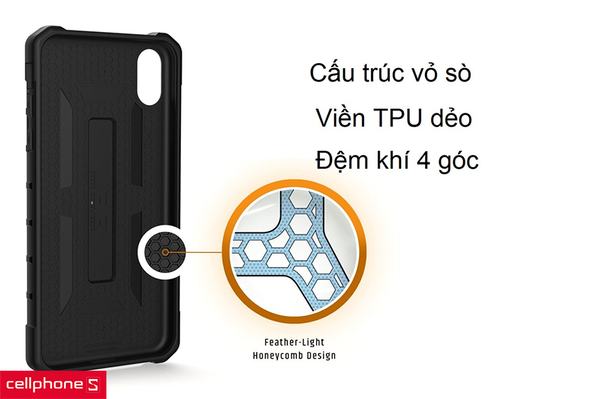 Chất liệu composite siêu bền, viền TPU bảo vệ góc cạnh