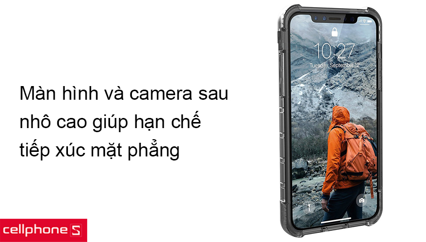 Nhô cao ở vị trí màn hình và camera, không thấm nước, dầu, chất lỏng,… bảo vệ hiệu quả