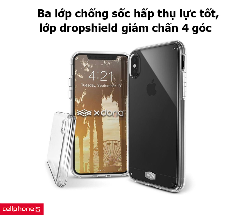 Ba lớp chống sốc hấp thụ lực tốt, lớp dropshield