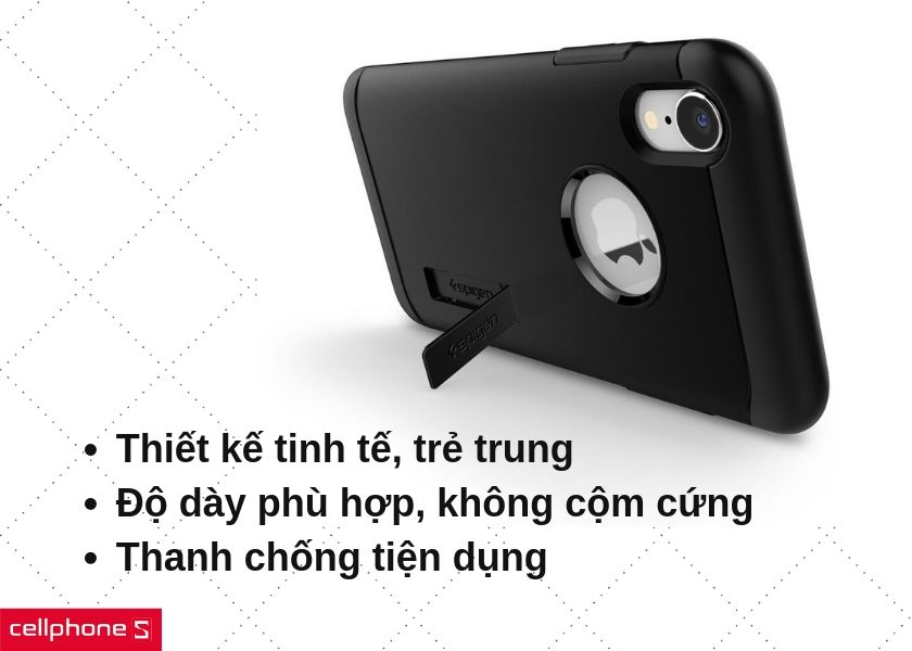 Thiết kế trẻ trung, độ dày hợp lý với thiết kế thanh chống tiện dụng