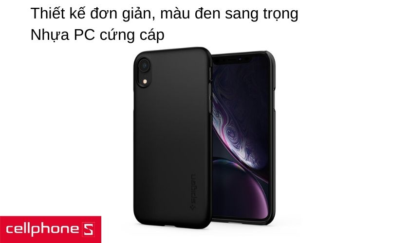 Thiết kế tối giản, vừa vặn với iPhone Xr cùng gam màu đen ấn tượng