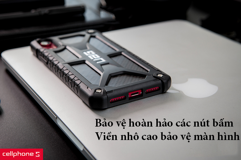 Bảo vệ hoàn hảo các nút bấm, viền nhô cao bảo vệ màn hình