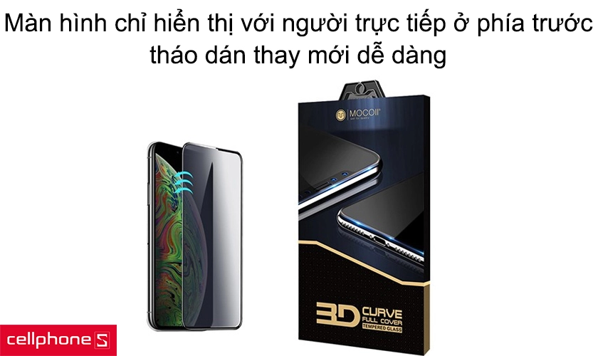 Màn hình chỉ hiển thị cho người trực tiếp ở phía trước, tháo dán thay mới dễ dàng